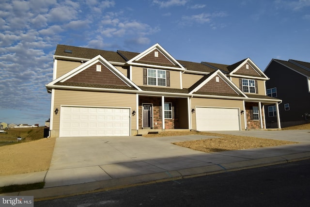 craftsman-style house with a garage