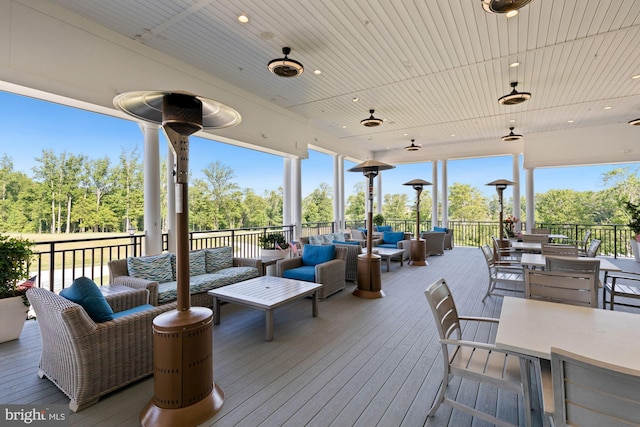 deck featuring an outdoor hangout area