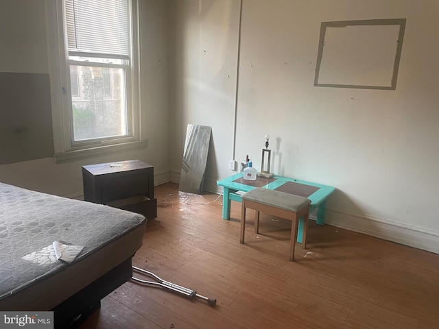 bedroom featuring wood-type flooring