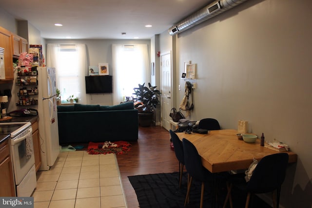 view of tiled dining space