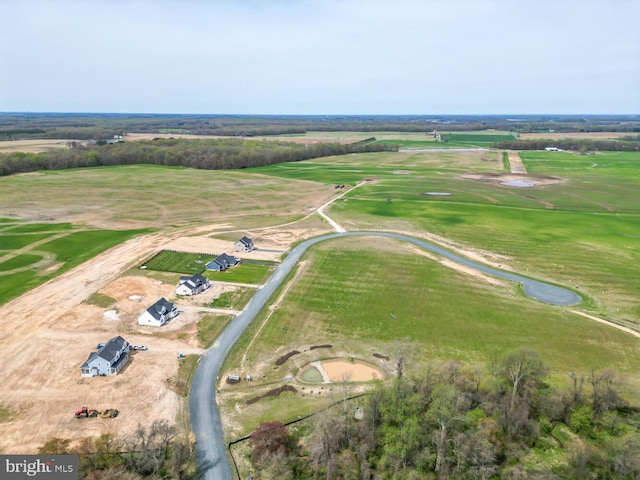 drone / aerial view featuring a rural view