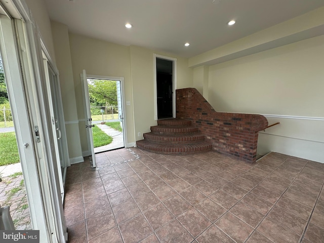 interior space with tile patterned flooring