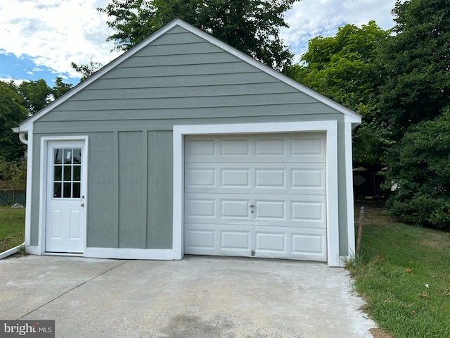 view of garage