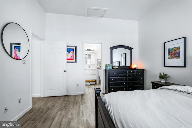 bedroom featuring light wood-type flooring