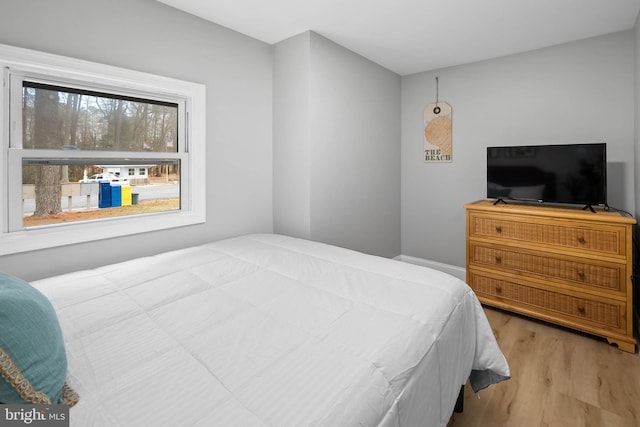 bedroom featuring light hardwood / wood-style flooring