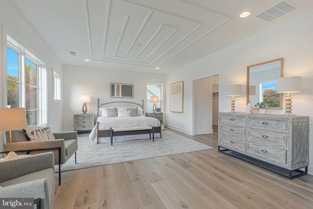 bedroom featuring light hardwood / wood-style floors