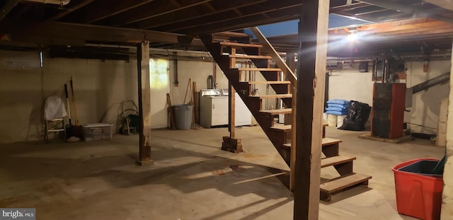 basement with washer / dryer