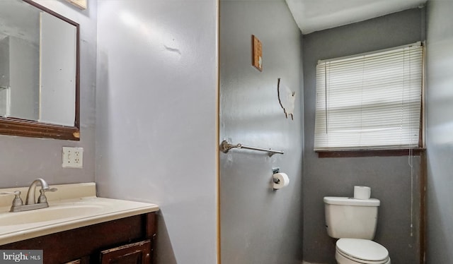 bathroom with toilet and vanity