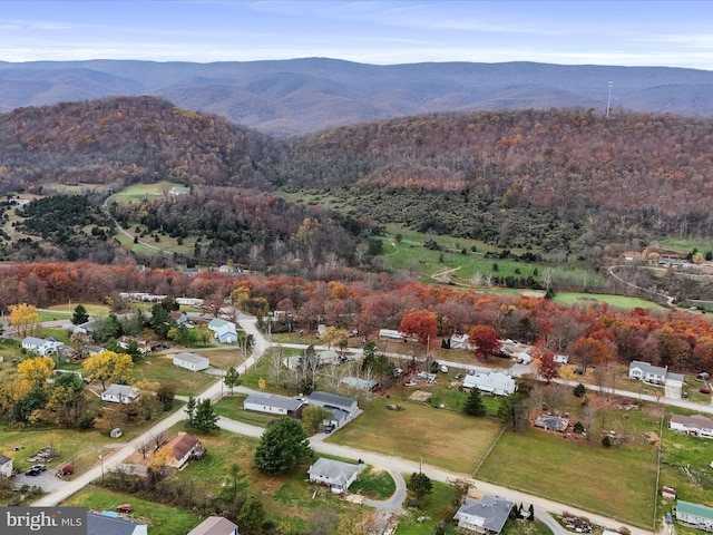 drone / aerial view with a mountain view