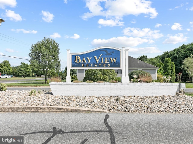 view of community sign