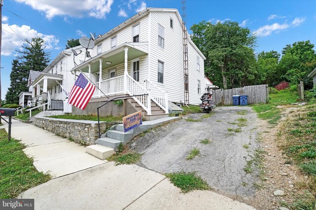 view of front of home with a porch