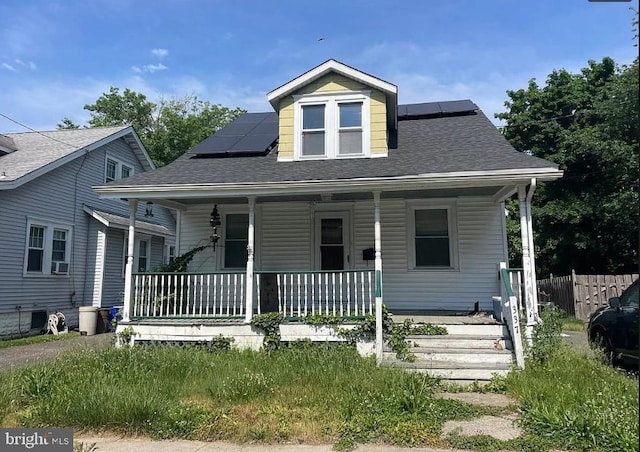 view of front facade featuring covered porch