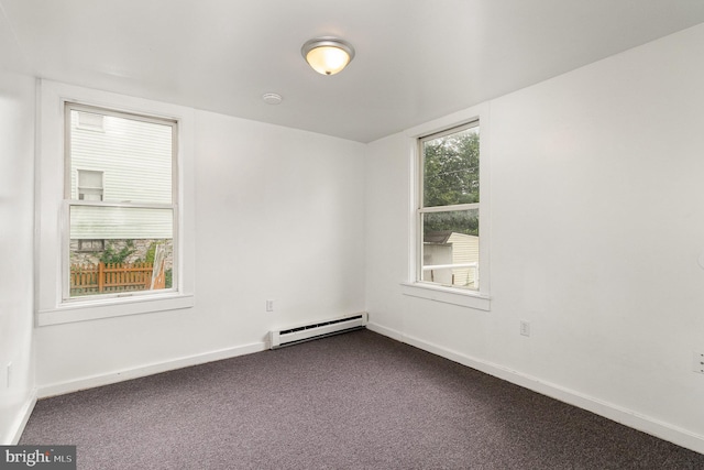 28 N 4th St, Steelton, PA 17113 - empty room with a baseboard heating unit and carpet flooring