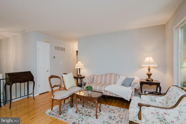 living room featuring light wood finished floors