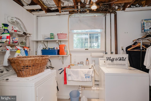 laundry area featuring independent washer and dryer