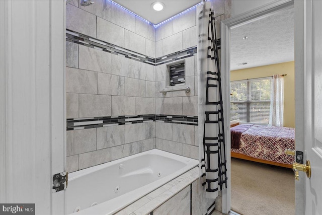 bathroom with a textured ceiling