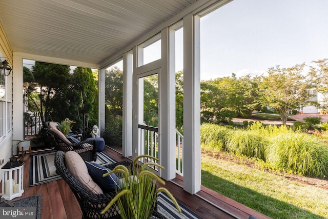 view of sunroom