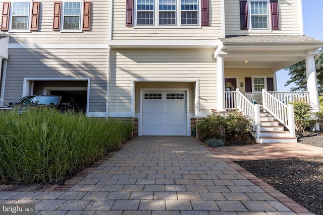 entrance to property with a garage