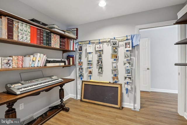 miscellaneous room with wood-type flooring