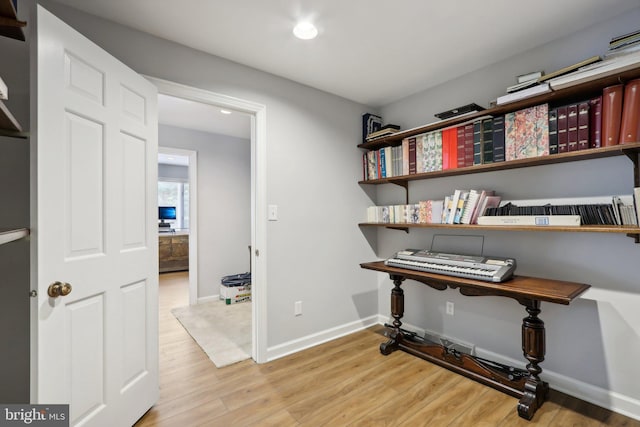 office featuring hardwood / wood-style flooring