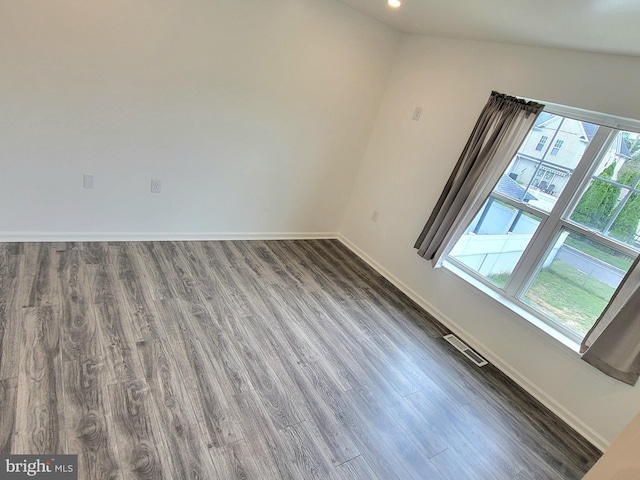 interior space with hardwood / wood-style floors, a wealth of natural light, and high vaulted ceiling