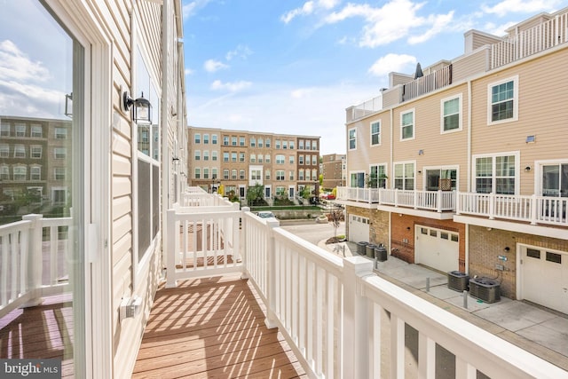 balcony featuring central AC unit