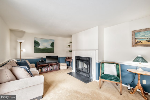 10712 Freds Oak Ct, Burke, VA 22015 - living area featuring carpet floors and a premium fireplace