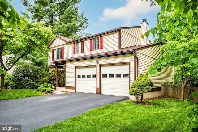 10712 Freds Oak Ct, Burke, VA 22015 - traditional-style house with a chimney, driveway, and a garage