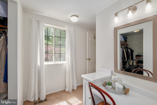 10712 Freds Oak Ct, Burke, VA 22015 - bathroom featuring a spacious closet, vanity, and baseboards