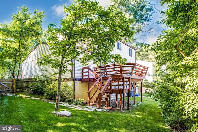 10712 Freds Oak Ct, Burke, VA 22015 - rear view of house with stairs and a deck