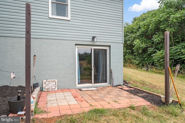 back of house featuring a yard and a patio