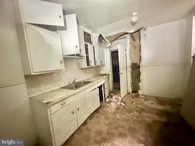 kitchen featuring tasteful backsplash and sink