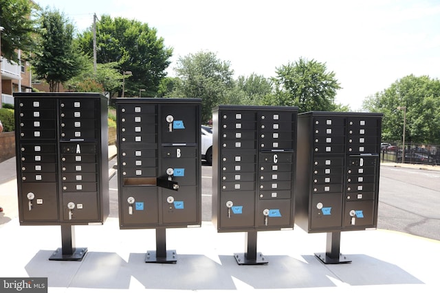 surrounding community with mail boxes