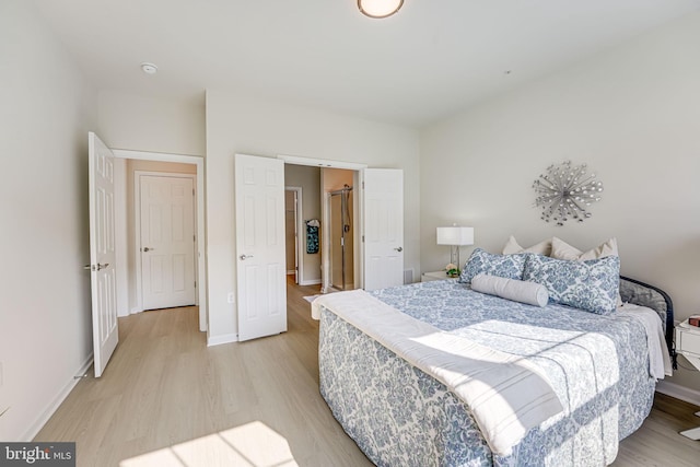 bedroom featuring light hardwood / wood-style flooring