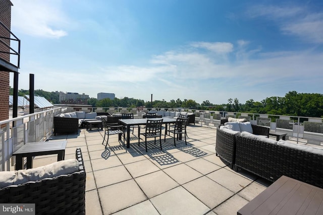 view of patio / terrace with an outdoor living space