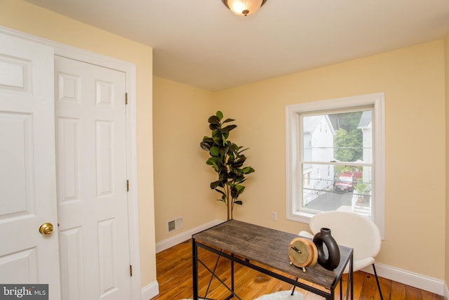 office featuring hardwood / wood-style floors