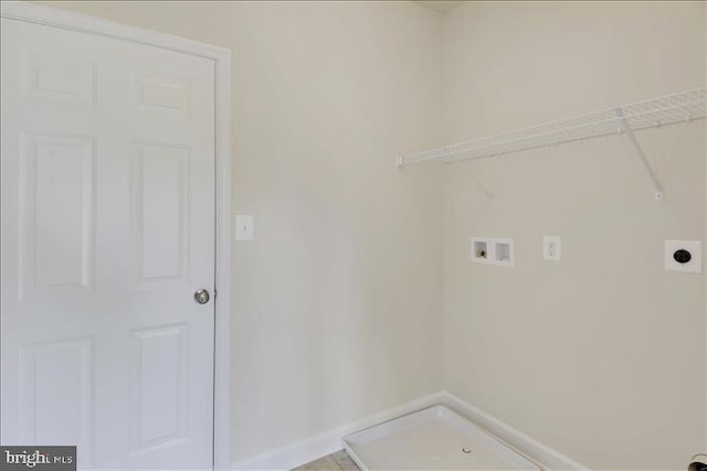 laundry room with electric dryer hookup and hookup for a washing machine