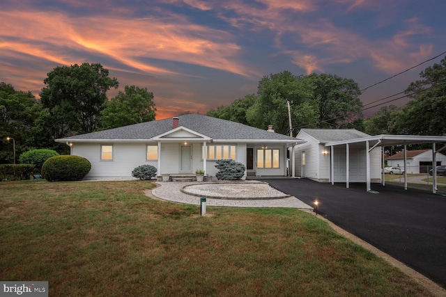 78 Burns Crossing Rd, Severn, MD 21144 - ranch-style house featuring a carport and a yard