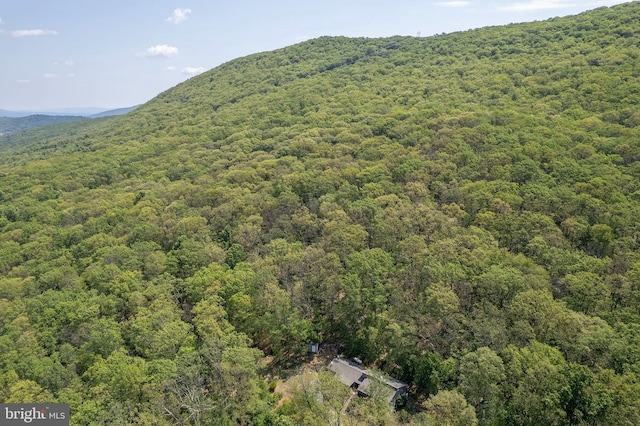 aerial view featuring a mountain view