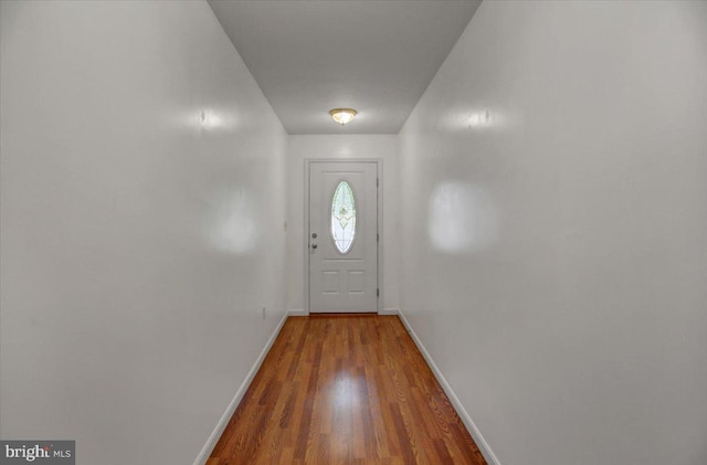 doorway featuring hardwood / wood-style floors