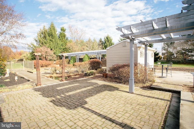 view of patio with a pergola