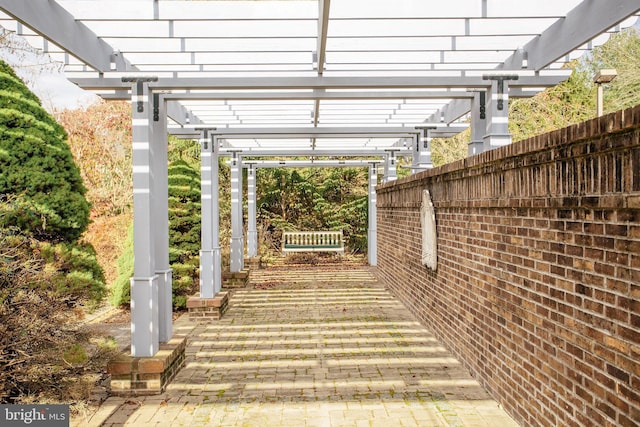 view of patio with a pergola