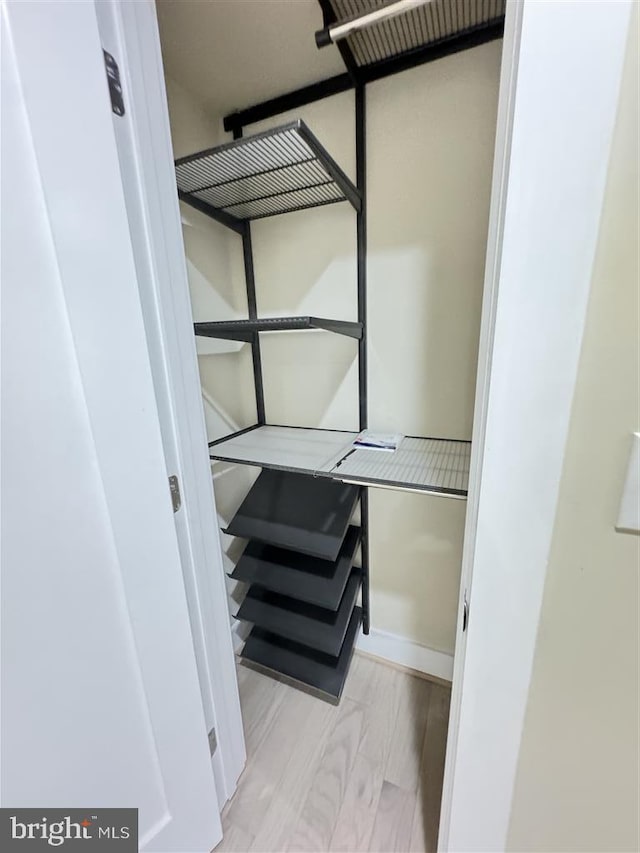 spacious closet with light wood-type flooring