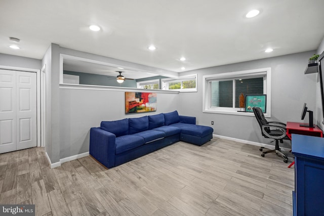 office featuring light hardwood / wood-style flooring