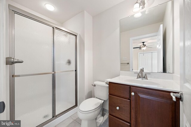 345 Austin Dr, Oxford, PA 19363 - bathroom with a shower stall, tile patterned floors, vanity, and toilet