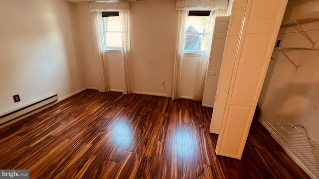 unfurnished bedroom featuring dark wood-type flooring