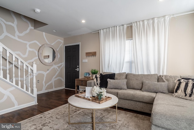 living room featuring hardwood / wood-style floors