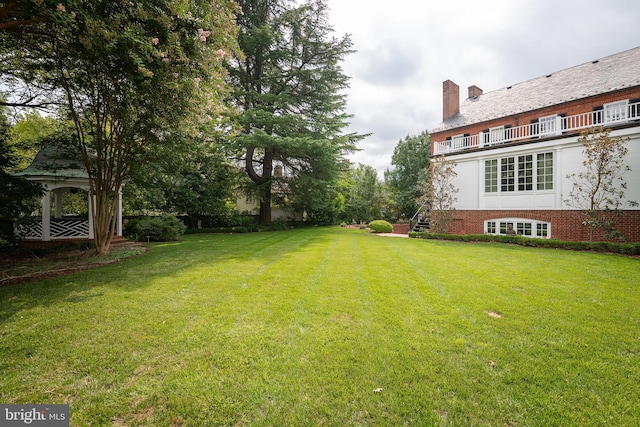 view of yard with a gazebo