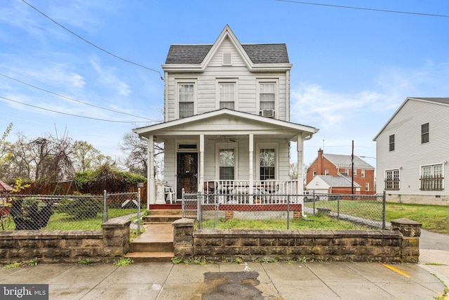 view of front of property with covered porch