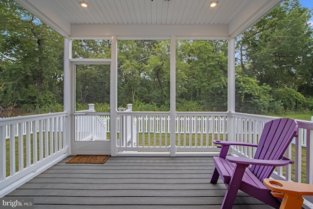 view of unfurnished sunroom